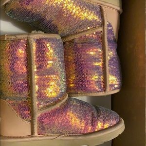 Ugg Classic Short Sequin Boots Size 1Y